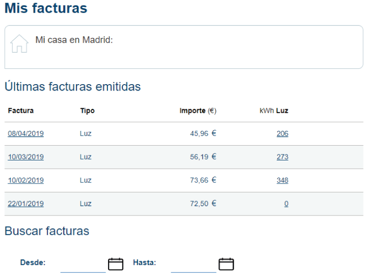 Acceso a mis facturas en el Área de clientes de Naturgy (Gas Natural Fenosa)