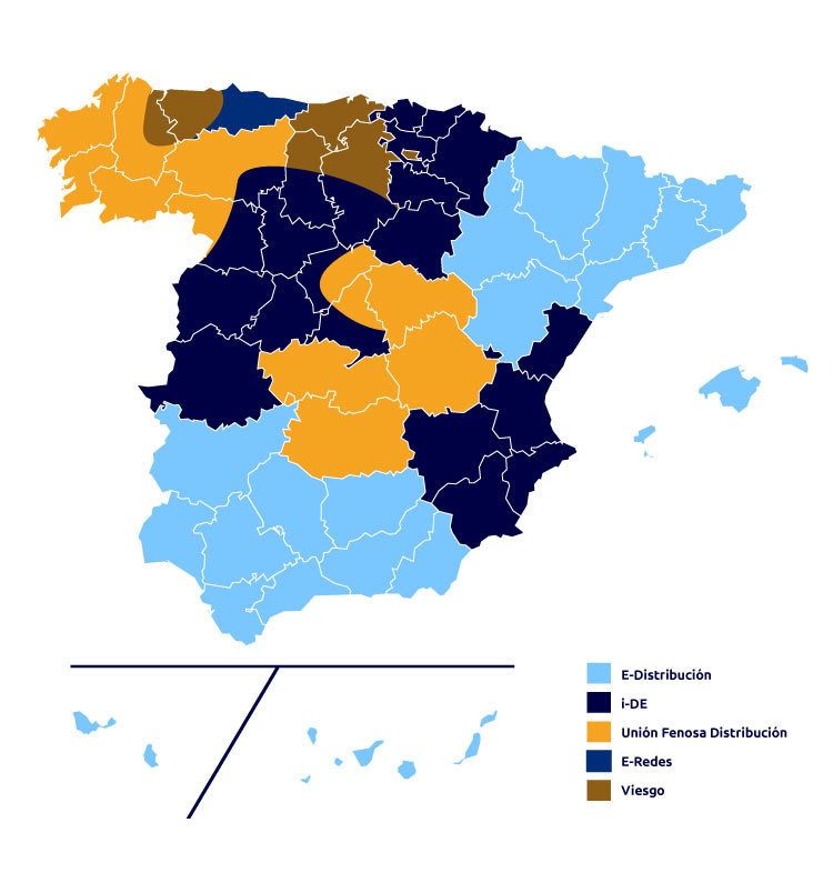 Mapa distribuidoras de luz